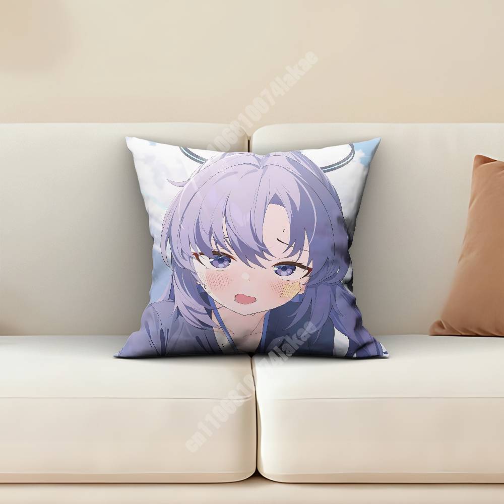 Blue Archive Hayase Yuuka Pillow Cover Sofa Couch Cushion Case Home Living Room Decoration