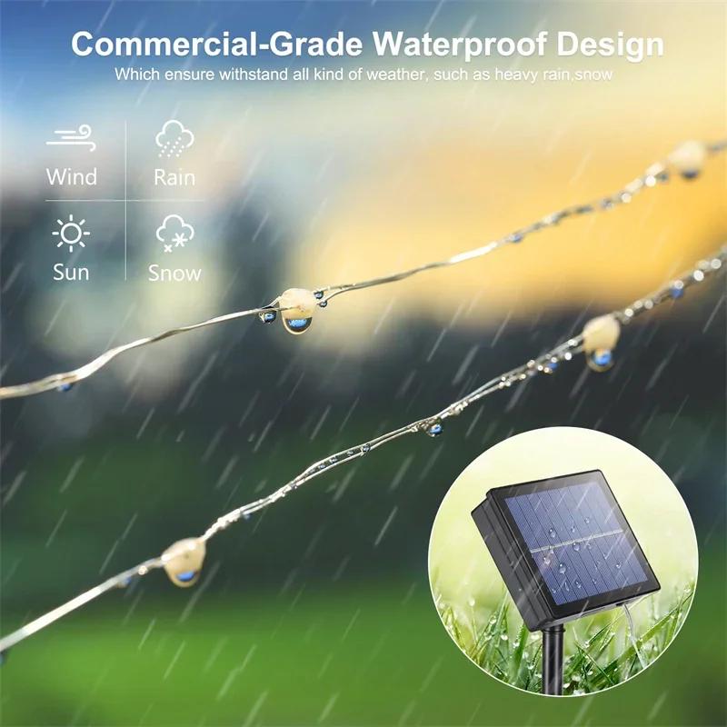 50/100 LED Solar Rope Strip Light Outdoor IP65 Waterproof Light Strings Christmas Decor For Garden Lawn Tree Yard Fence Pathway