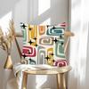 Colorful Floral Geometric Patterns Digital Printing Pillow Cover Short Plush Suitable Living Bedrooms Sofas Throw Cushion Cover