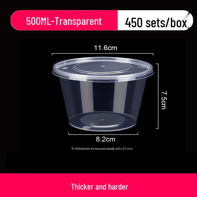 COFLYEE Disposable Clear Takeaway Bowls with Lids