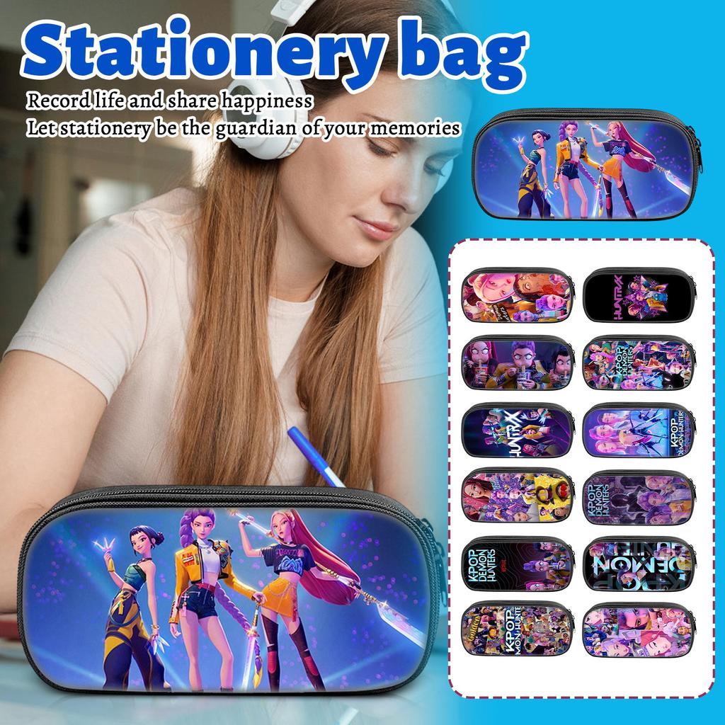 Printed Peripheral Pencil Bag Witch Girls Group Primary And Secondary School Students Pencil Case