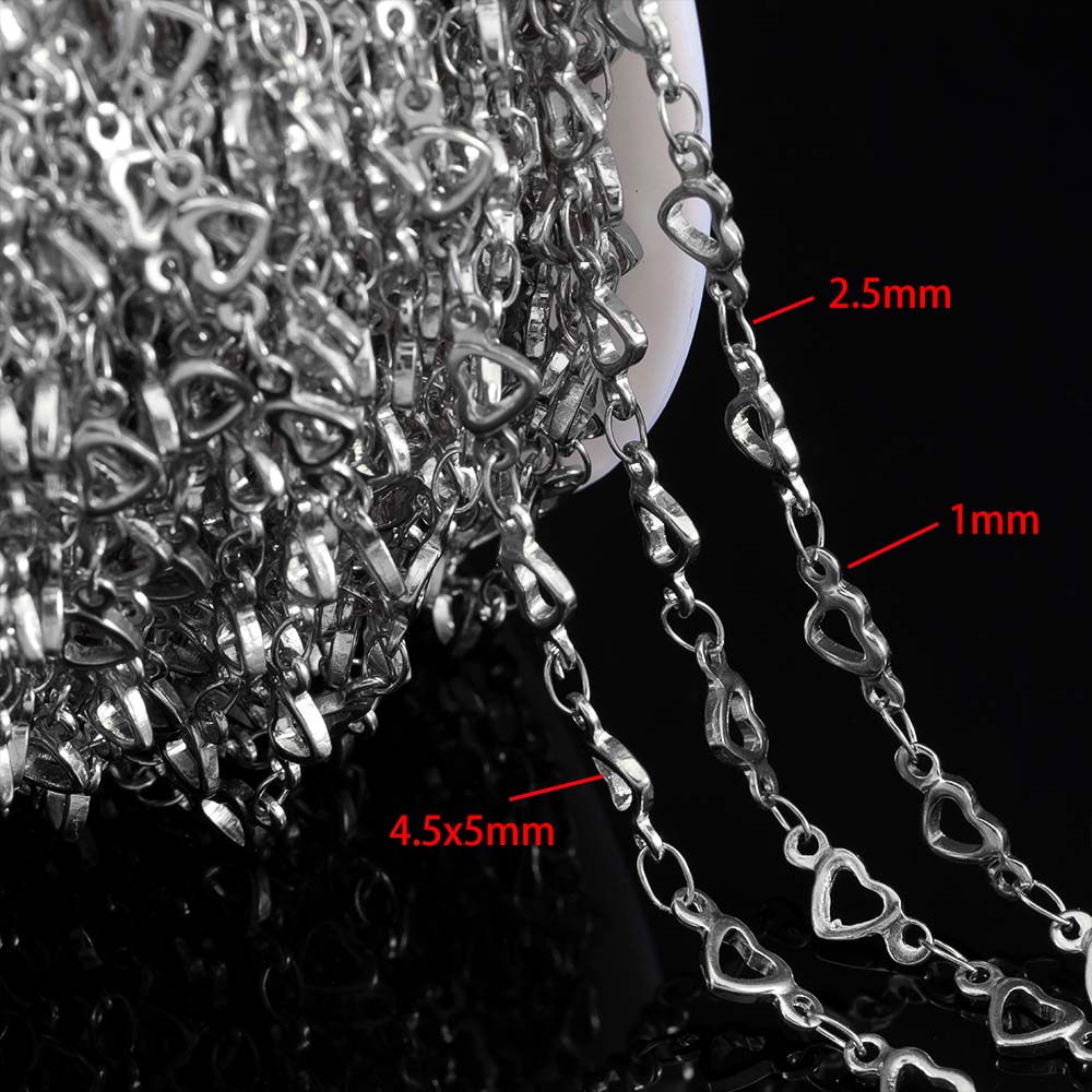 No Fade 1meter Stainless Steel Thin Flat Link Chain Gold&Silver Color Chain for DIY Necklaces Bracelet Jewelry Making Wholesale