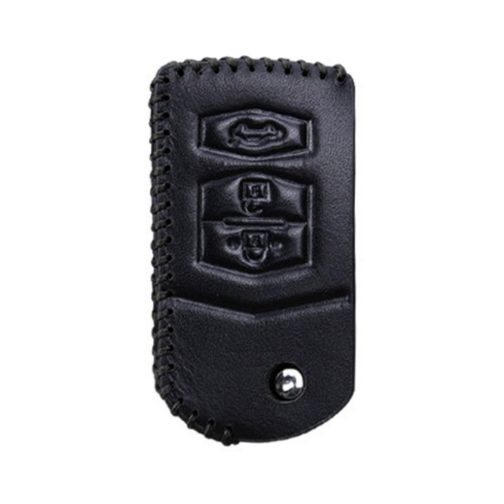 Leather Folding Car Key Fob Shell Cover Case Bag Protection For Mazda 2 Demio 3 5 6 CX7 CX9 RX8 MX5 Flip Remote Holder Protector