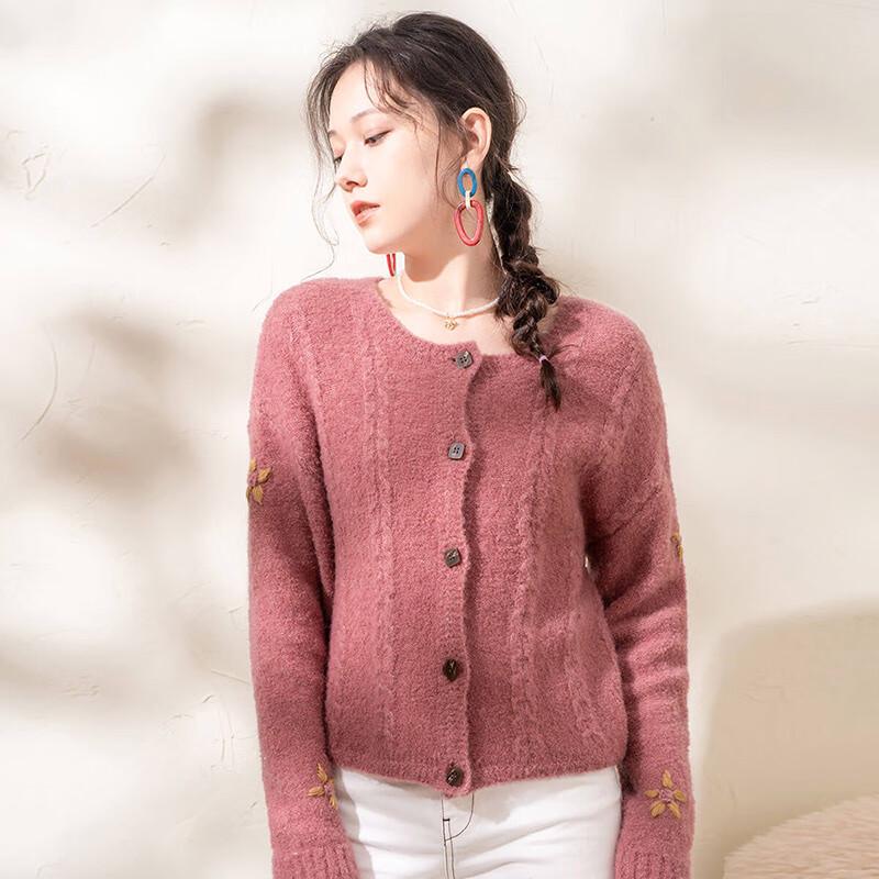 

Women s Loose-Fit Cashmere Knit Cardigan L