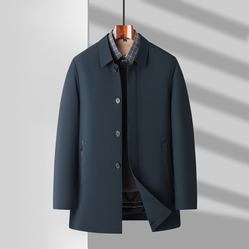 

Новая куртка со съемной подкладкой для мужчин среднего возраста, повседневная куртка с лацканами и пуговицами, деловой вариант, пуховик 6XL