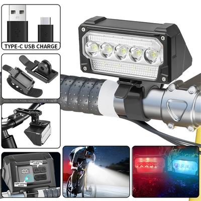 Inteligentna Lampka Rowerowa – Przednia Lampka Czujnikowa z 5 Mocnymi Diodami LED, Światła Czerwone i Niebieskie na Rower Górski i Szosowy