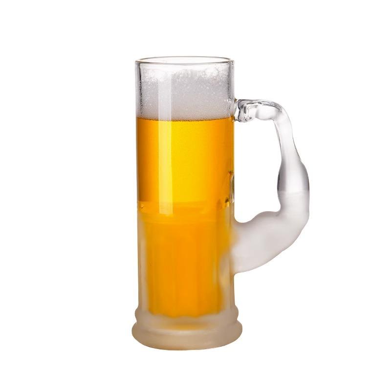 Hercules Muscle Beer Mug – Large Capacity Glass with Handle for Beer, Water, or Wine