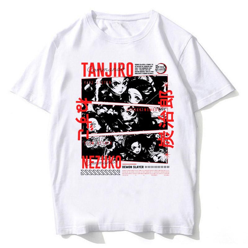 

Japanese Anime T Shirt Demon Slayer Men Clothing Nezuko Kawaii Tees Tanjirou O-Neck High Quality Cotton Graphic Tshirt Manga S