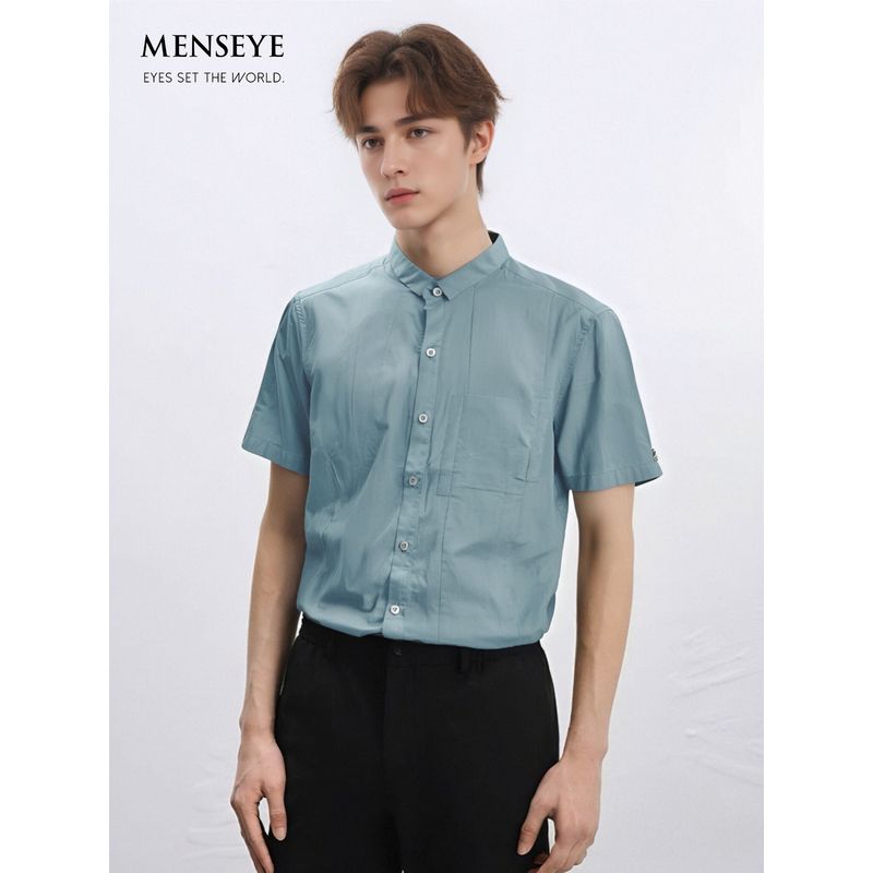 Menseye Men's Short-Sleeved Shirt Men's Cotton Summer Business Casual Versatile Commuting Office Worker Cotton Comfortable