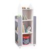 GINGER HOME – 360° Rotating Children's Bookshelf, 4 Tiers, White/Grey MDF, 53.5 × 40 × 120 Cm