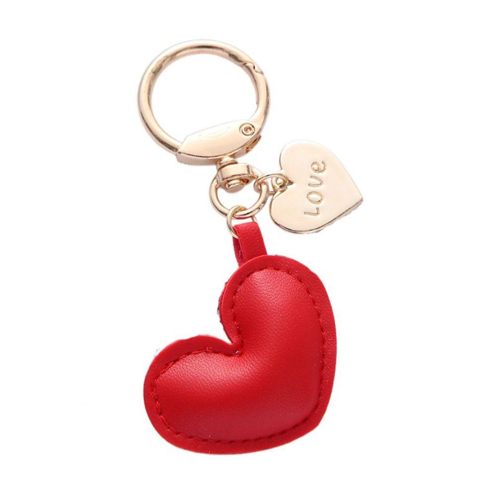 PU Leather Love Keychain Bag Decoration Bag Pendant Trendy PU Leather Hanger  Women