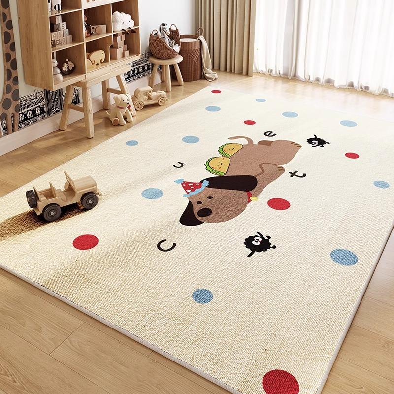 Modern Minimalist Style Carpets for Living Room Cartoon Children's Room Rug Home Lounge Soft Floor Mat Pink Bedroom Decor Carpet
