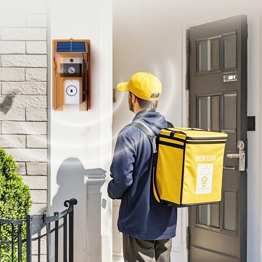 Solar Power Visual Intercom Doorbell Waterproof Intelligent Door Bell Front Door Camera Night