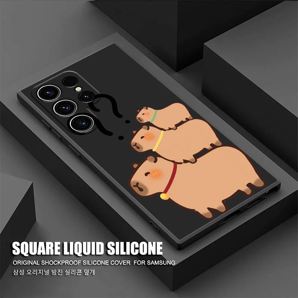 

Cute Little Capybara Phone Case For Samsung Galaxy S26 Ultra Cases S25 FE S24 S23 S21 Ultra S20 S24 FE S22 S26 Plus Black Cover Galaxy S20 5G