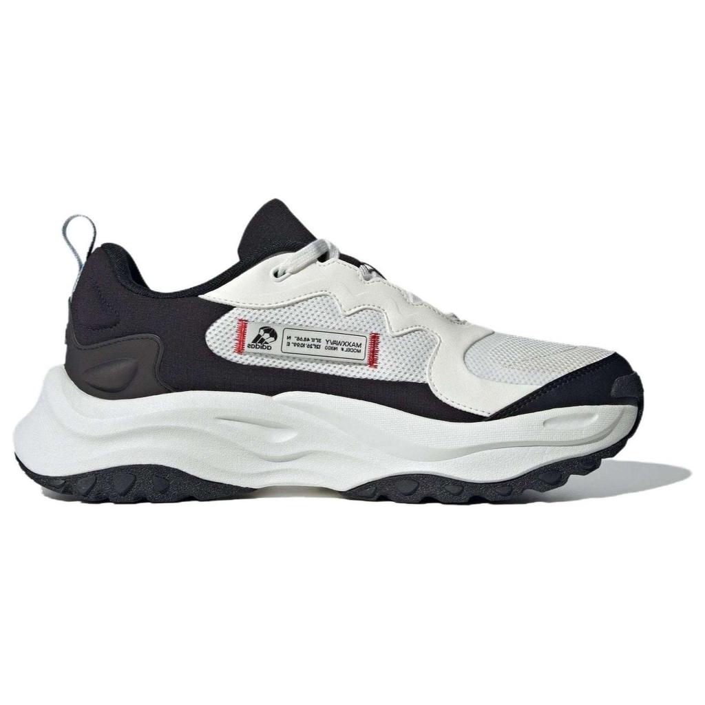Adidas Maxxwavy Leather Classic Versatile Shock Absorbing Durable Low Top Dad Shoes Unisex Sneakers Black White IF9306