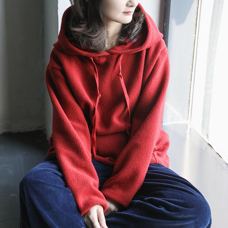 Women's Wool-Like Fleece Thickened Pullover Hoodie - 2026 New Style Casual Sweatshirt