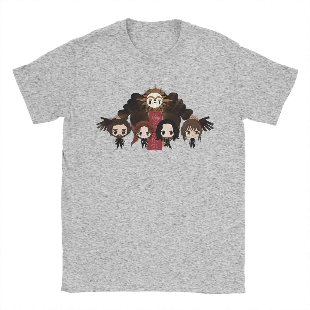 Men T-Shirts Chibi Lune Clair Obscur Expedition 33 Casual 100% Cotton Tee Shirt Short Sleeve  T Shirt Crewneck Clothes Plus Size