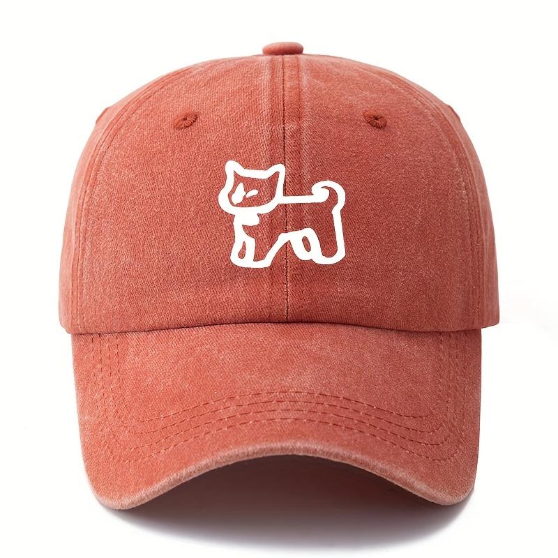 Printed Cartoon Dog Baseball Cap for Men and Women Outdoor Lightweight Sun Protection Vacation Camping Casual Duckbill Cap.