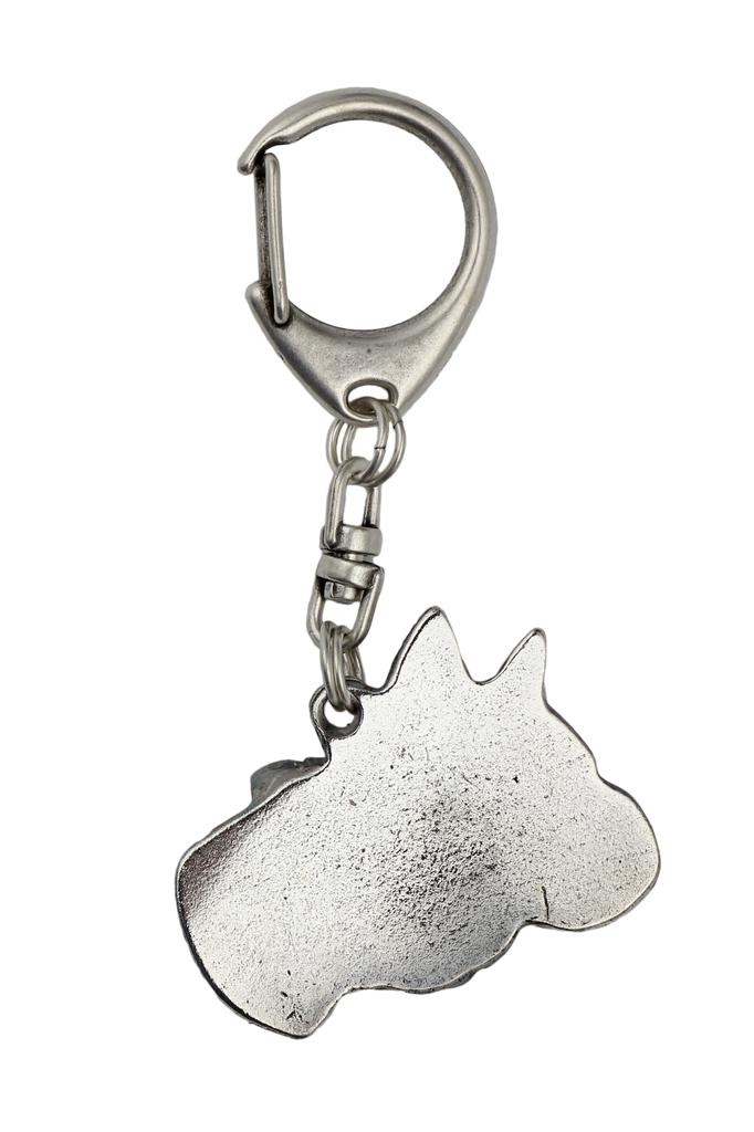 בוקסר, בוקסר גרמני IV - מחזיק מפתחות מצופה כסף עם כלב, קישוט לתיק יד, תליון לתרמיל של מותג Art-Dog