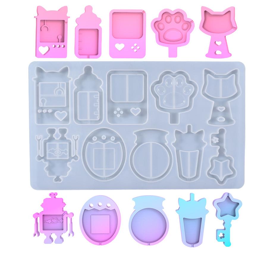 1PC Diy Crystal Dropper Mold, Flowing Sand Pendant, Silicone Mold