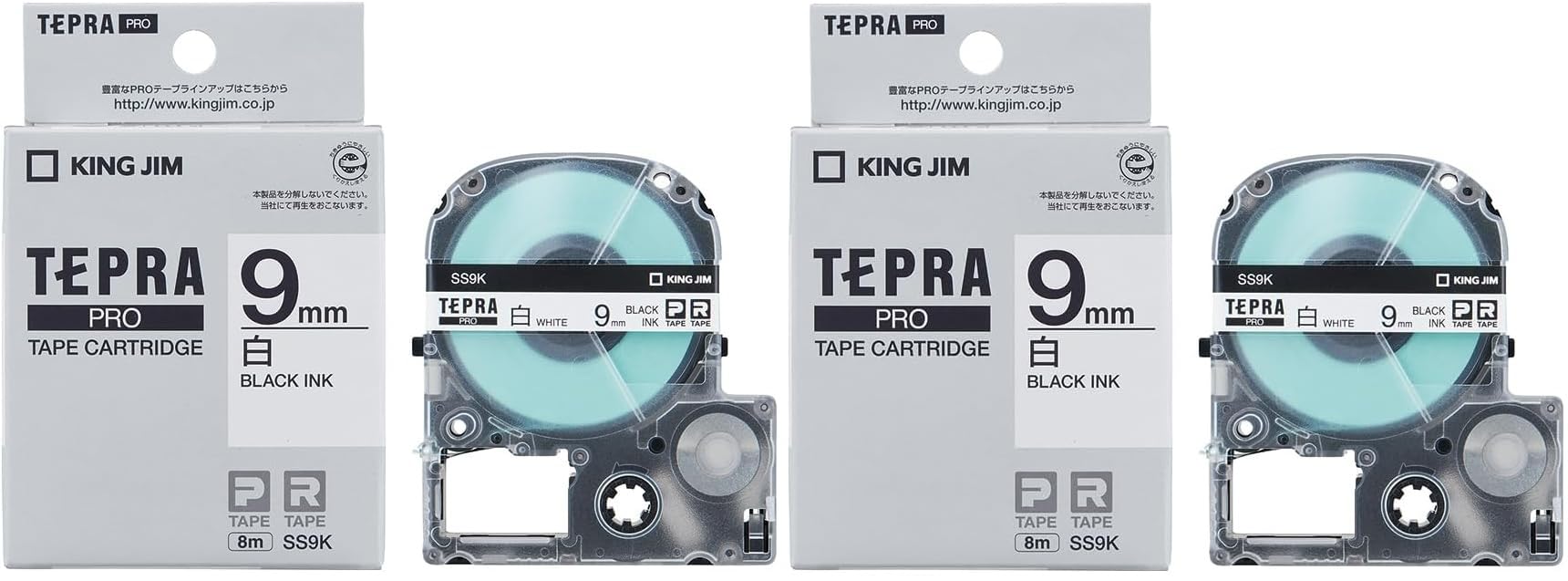 

King Jim PRO Tape White 9mm SS9K 2 sets Cartridge, Label, width, 00020168,