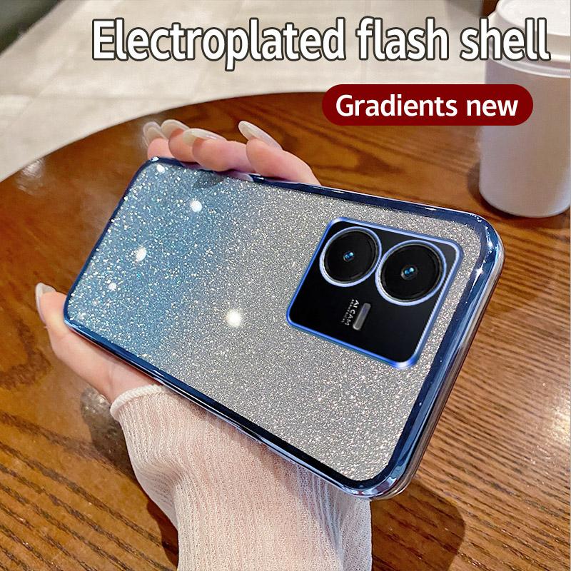 

Для Vivo Y22 Чехол Vivo Y22S Vivo Y22T Чехол для телефона Блестящий блестящий силиконовый объектив камеры Мягкая задняя крышка For Vivo Y22