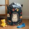 1pc of a Cute Hedgehog-Themed Round Laundry Basket Made of Foldable Polyester, Featuring Strong Handles. Perfect for Organizing Rooms, Game Areas, Pla