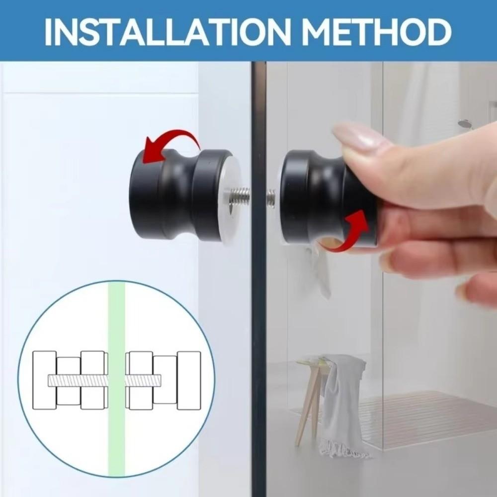 Aluminum Door Handles Double Sided Pull Sliding Shower Doors Knob  for Kinds Glass Doors