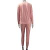 2 Pcs/Set Women Suit O Neck Solid Color Loose Simple Pants Suit for Daily Wear