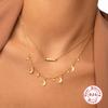 S925 Sterling Silver Trend Fashion Personality Light Luxury Style Strip Necklace Collarbone Chain