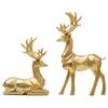 2Pcs Creative Deer Desktop Ornament Sitting/Standing Position Elk Figurine  Office Desktop