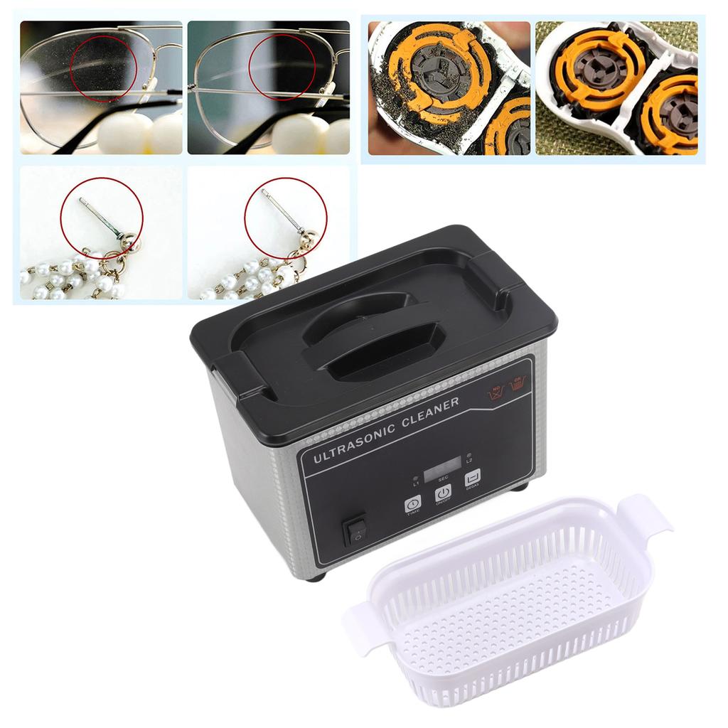 40KHz 800ml Cleaner Large Capacity Portable Low Noise Ultrasonic Cleaning Machine for Glass Jewelry