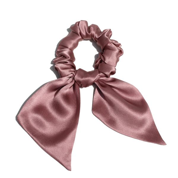 100% Pure Silk Bunny Ear Scrunchies Bow Bowknot Knotted Scrunchy Hair Bands Elastic Ties Ponytail Holder for Women,Girls 1 Piece
