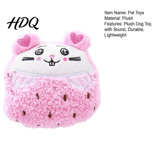 Colorful Plush Dog Toy Toy Squeaky Sound Stuffed Puppy Cartoon Fruit Shape