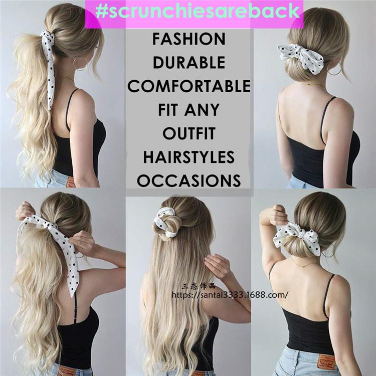 New Style Dotted Ribbon Large Braided Hair Ring Women's Adjustable Detachable Fabric Head Accessory