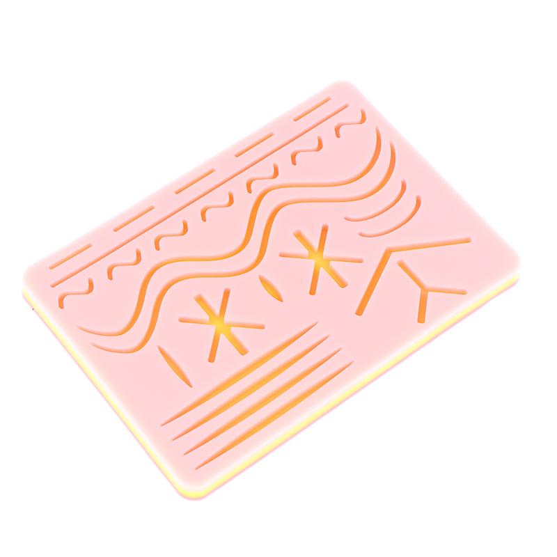 Medical Silicone Suture Practice Pad, Skin Suture Kit Training Model, Surgical Suture Pad, Human Traumatic Skin Model