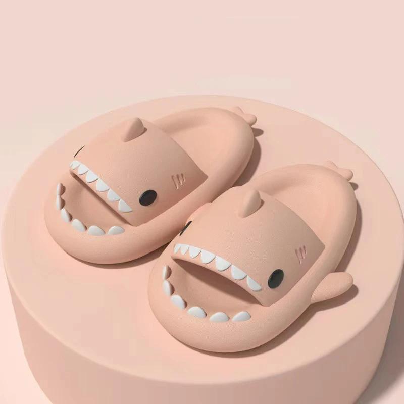 Fashion Crestar Cute Kids Shark Slippers Cartoon Shark Sandals Boy and Girl Comfortable Home Slippers Summer Non-slip Slides Beach Shoes