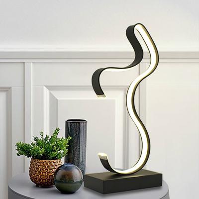 Modern Simple LED Spiral Table Lamp Curved Desk Bedside Lamp Cool White Warm Light For Living Room Bed Reading Lighting ZM1026