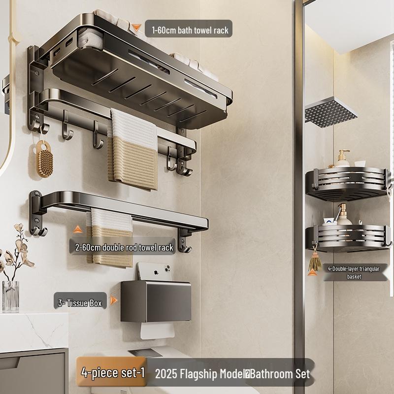 Wandmontierter, faltbarer Badezimmer-Handtuchhalter ohne Bohren