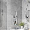 Shower Niche Shelf White 60 x 20 x 9.5 cm Stainless Steel