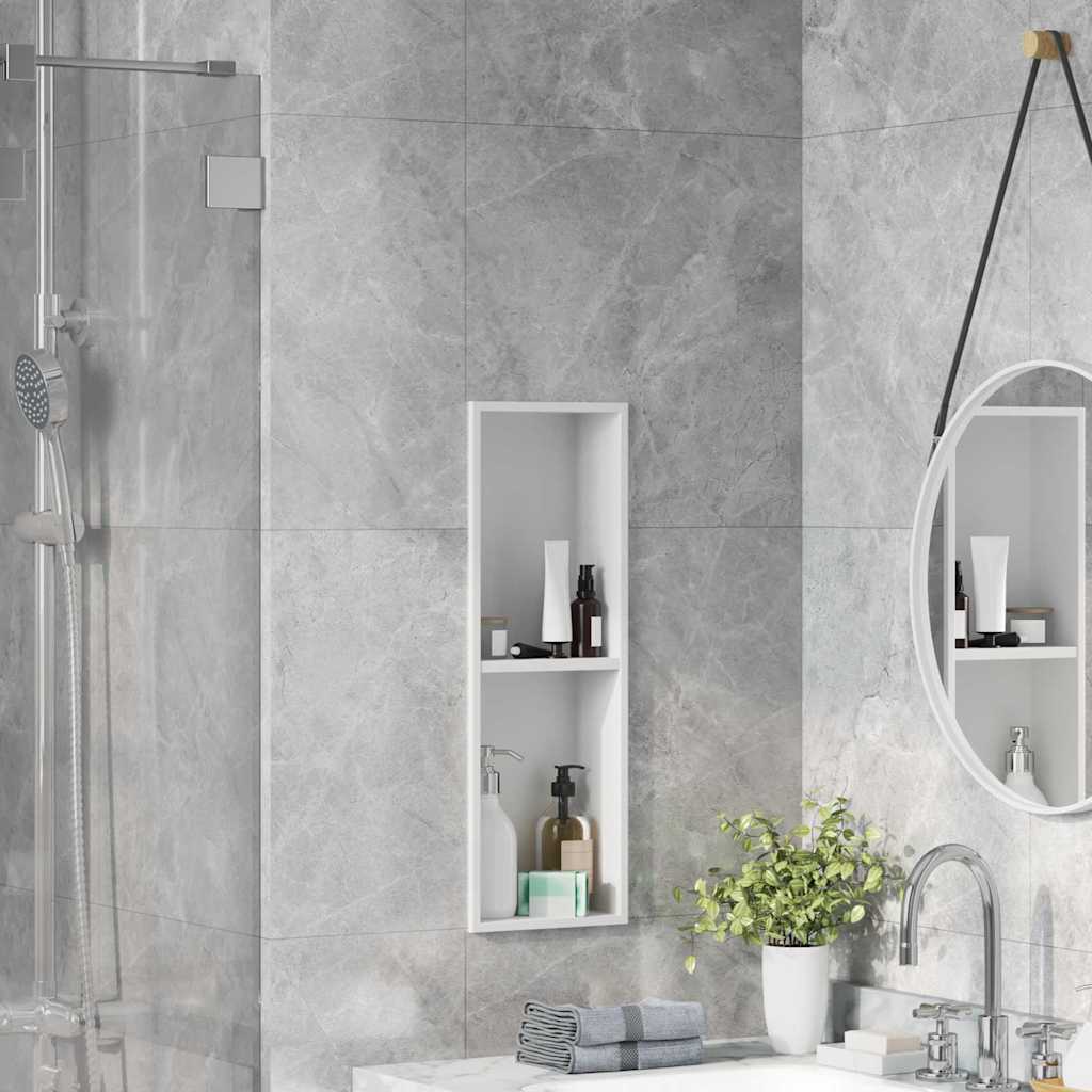 Shower Niche Shelf White 60 x 20 x 9.5 cm Stainless Steel
