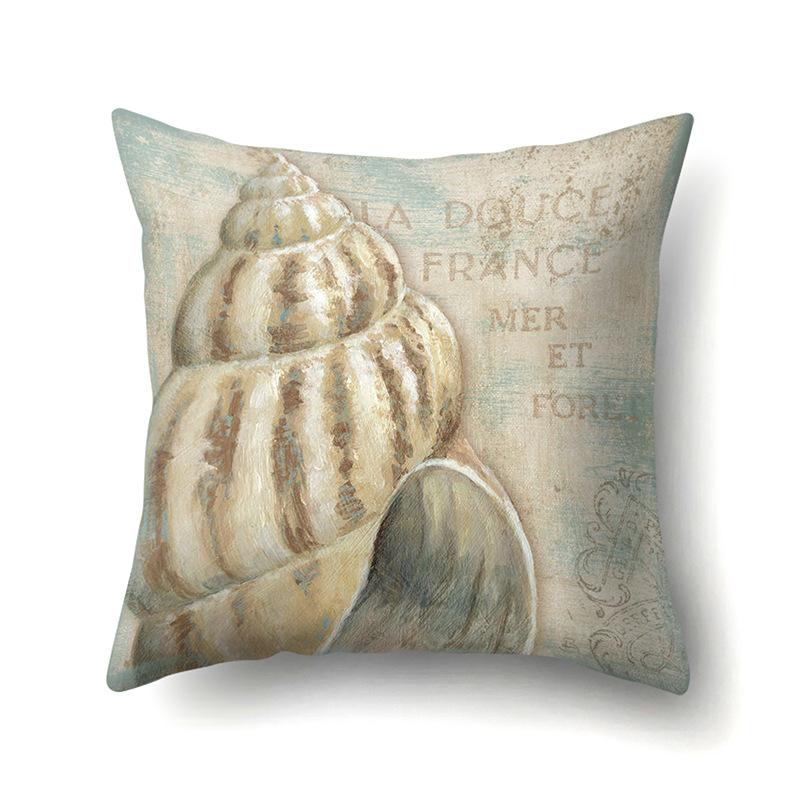 Blue Ocean Seaweed Polyester Pillow Case Car Decoration Home Print Pillow Bedside Sofa Waist Cushion Cover