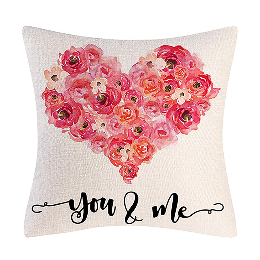 New Valentine's Day Pillow Cover Love Balloon Bicycle Cushion Cover Flamingo Home Decor