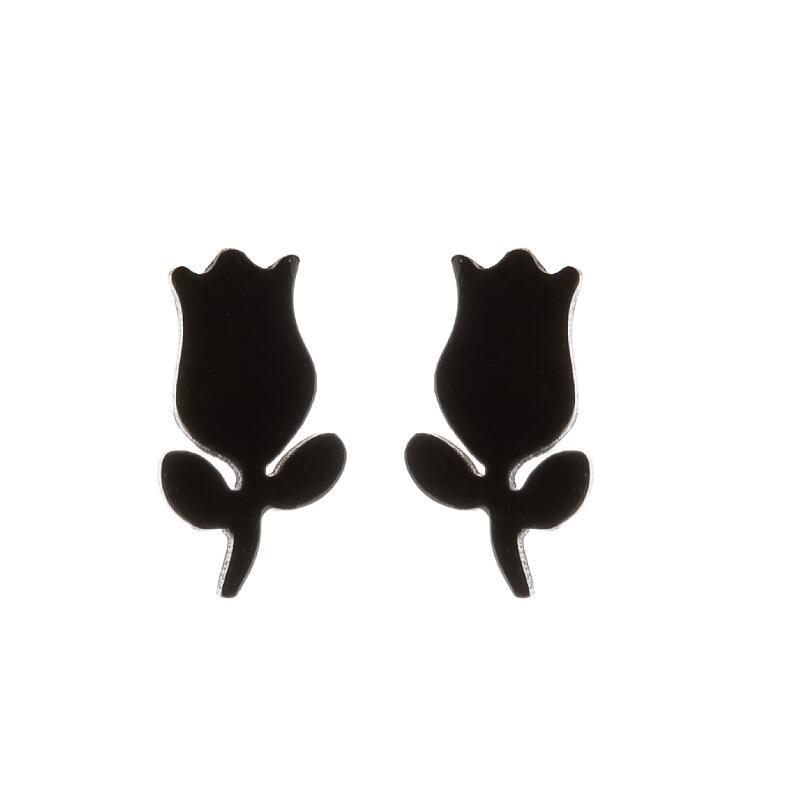 Edelstahl Weihnachts Schneeflocke Ausstanzung Blume Baum Ohrstecker