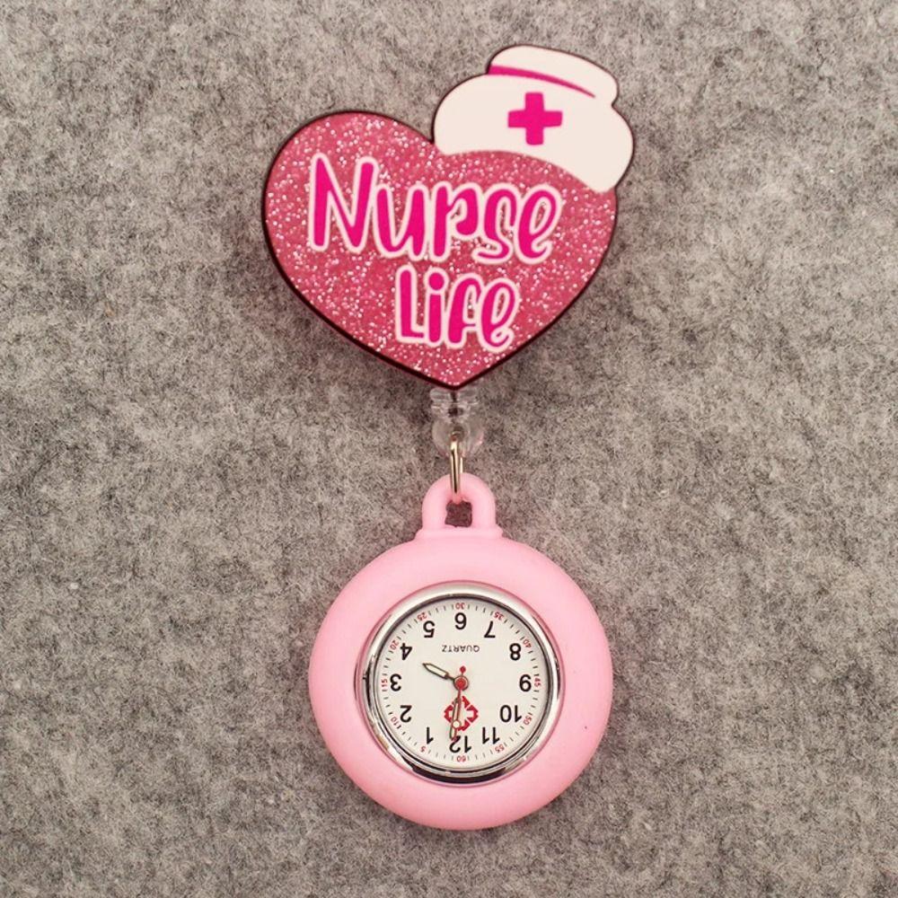 Cartoon Retractable Watch Brooch PVC Doctor Badge Reel Creativity Nurse Pocket Watches  Gift