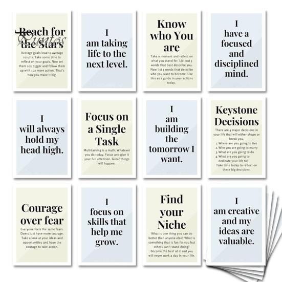 

Mind of A Champion Мотивационные открытки для мужчин Ежедневные действия Шаги и утверждения Вдохновляющие открытки для производительности Осознанность Личное чёрный