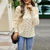 Loose Round Neck Printed Blouses Commuting Long Sleeve Autumn Winter Women