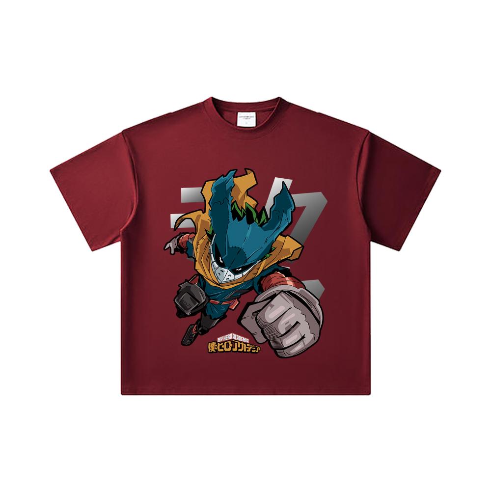 260 GSM Double Yarn 32 Count 100% Cotton My Hero Academia V3 Deku Print Unisex Heavy Cotton T Shirt