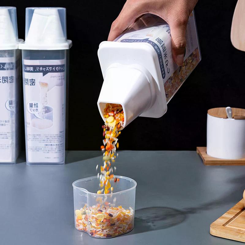 Kitchen Food Container Sealed Crisper Grains Tank Storage Kitchen Sorting Rice Storage Box Container Bottles And Jars
