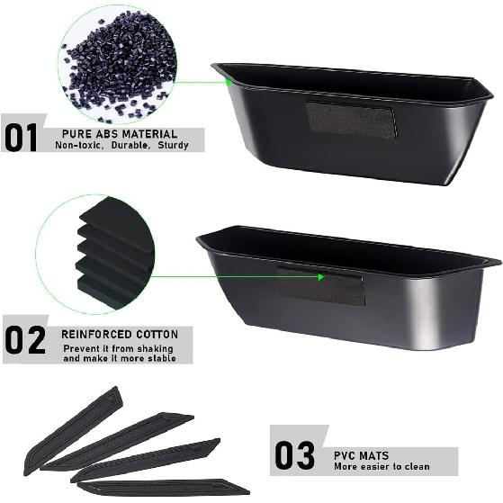 WDG Door Handle Storage Box Container For Ford Bronco    2024 2025 Car Interior Accessories, ABS Front And Rear Door Side Armrest Phone Pocket